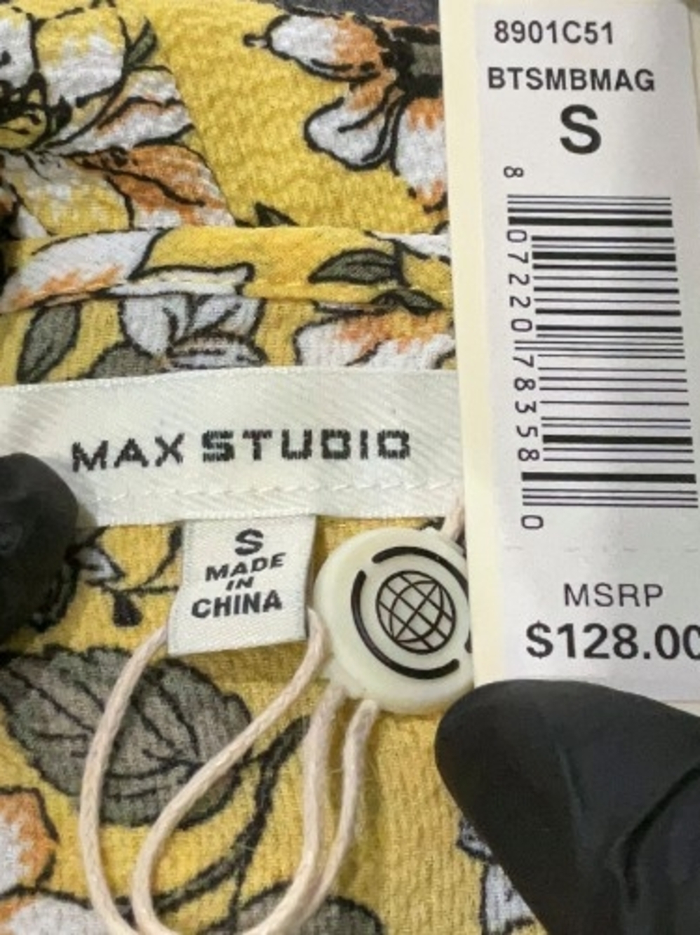 NWT MSRP $128 Max Studio Wrap Style Ruffles Yellow Dress Size S - Picture 3 of 5